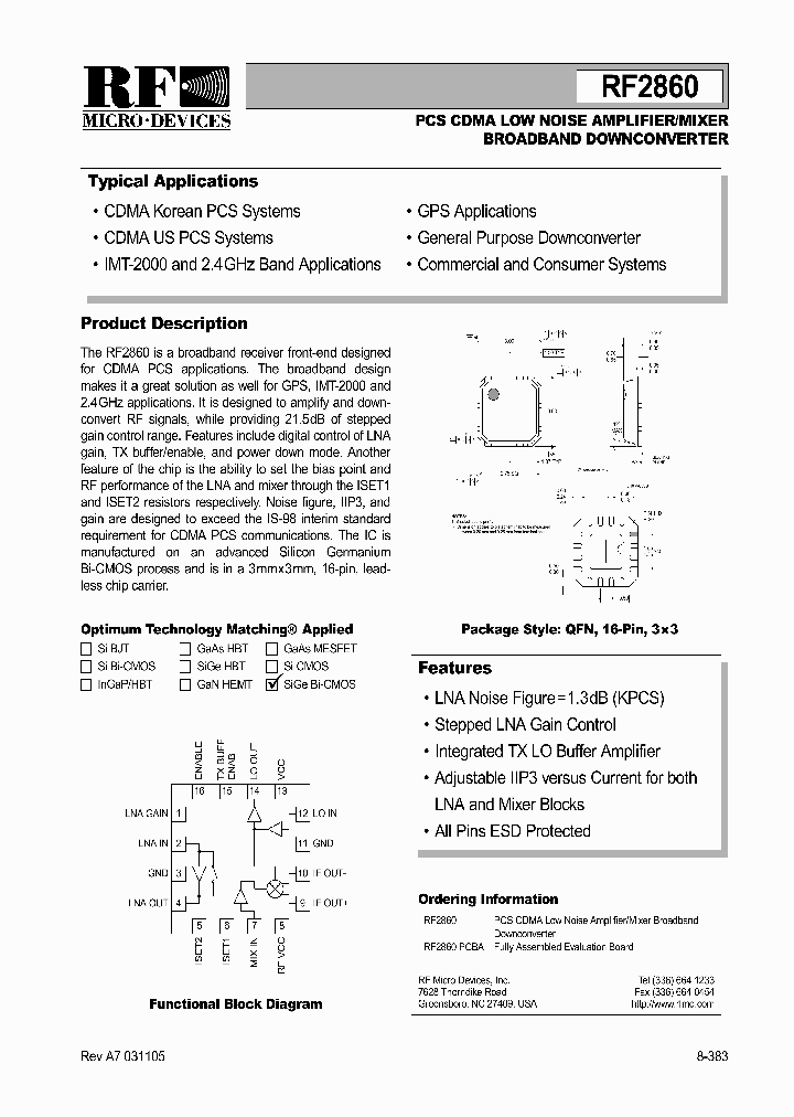 RF2860PCBA_1301408.PDF Datasheet