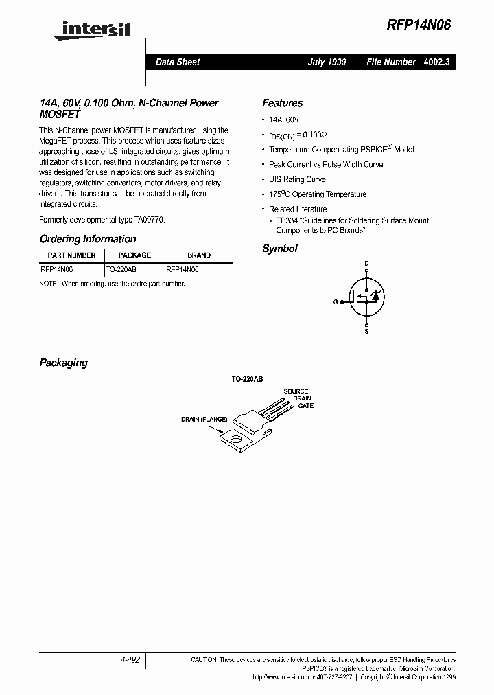 RFP14N06_1301591.PDF Datasheet