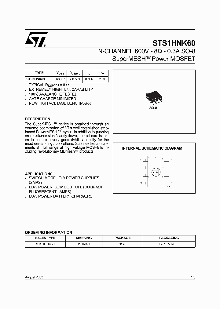 S1HNK60_1303340.PDF Datasheet