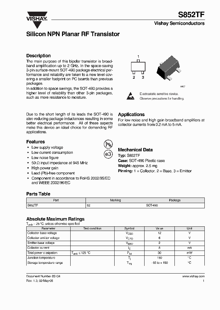 S852TF_1304269.PDF Datasheet