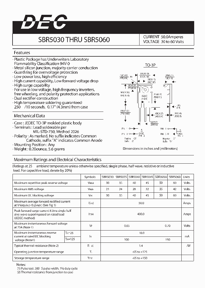 SBR5060_1305424.PDF Datasheet