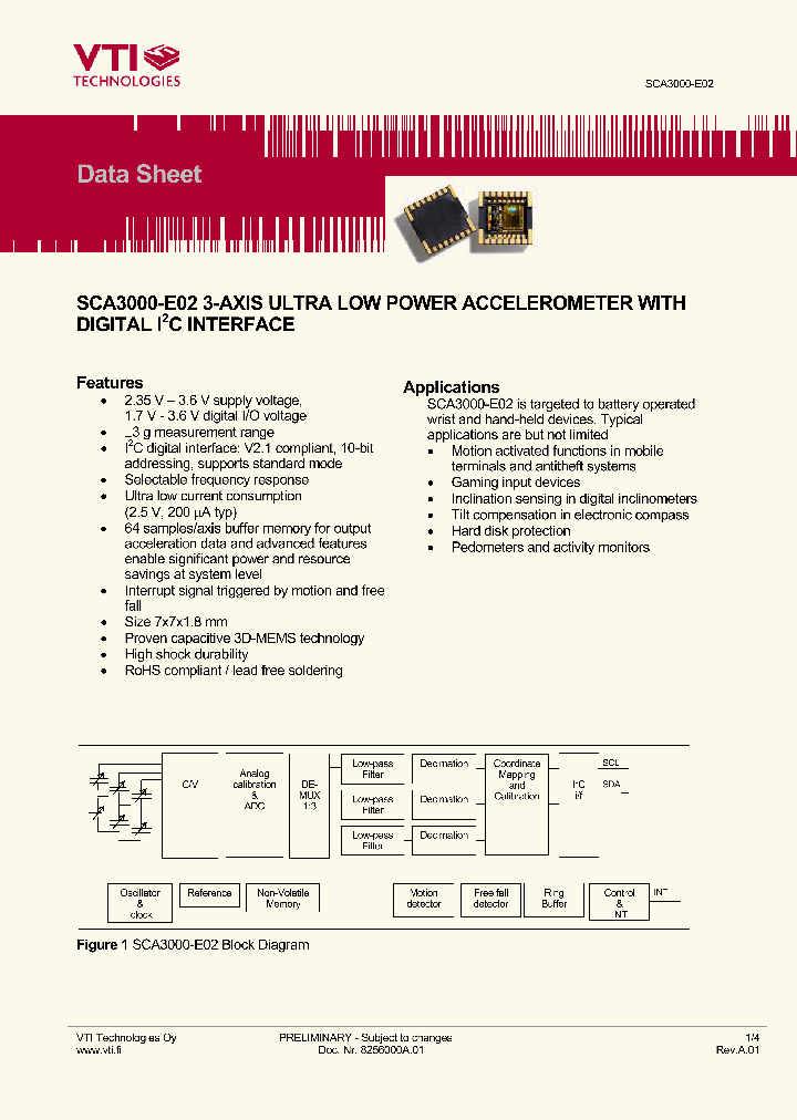 SCA3000-E02_1305823.PDF Datasheet