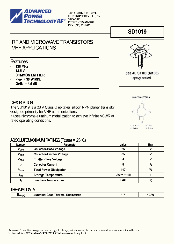 SD1019_1306014.PDF Datasheet