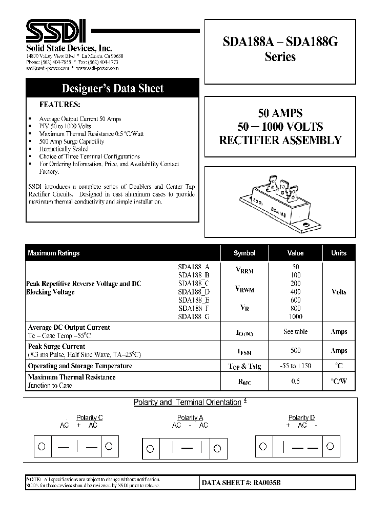 SDA188G_1306387.PDF Datasheet