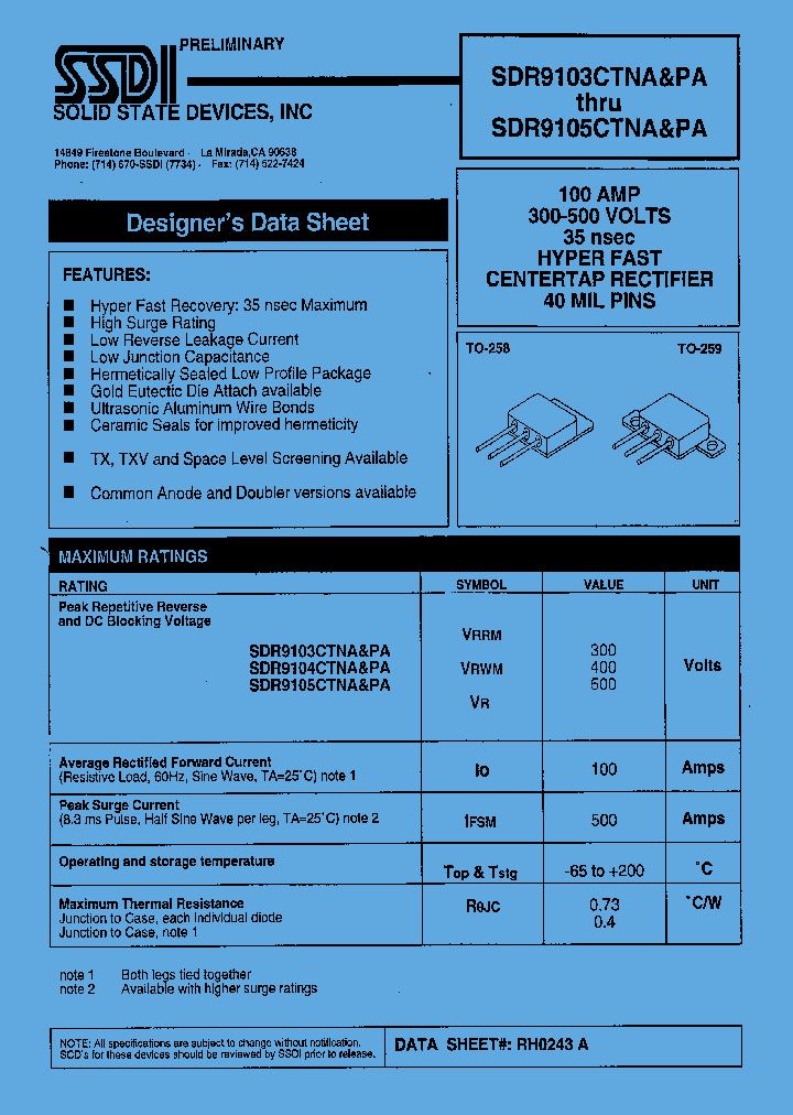 SDA9103CTNA_1054692.PDF Datasheet
