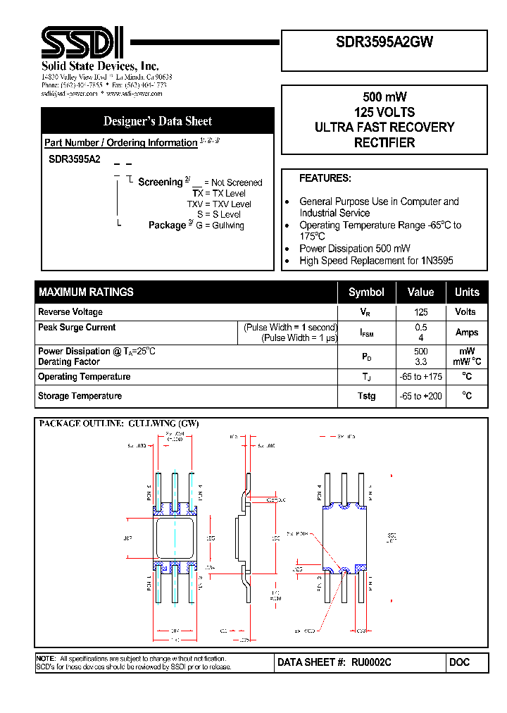 SDR3595A2GW_1306644.PDF Datasheet