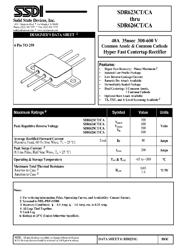 SDR626CTCA_1306675.PDF Datasheet