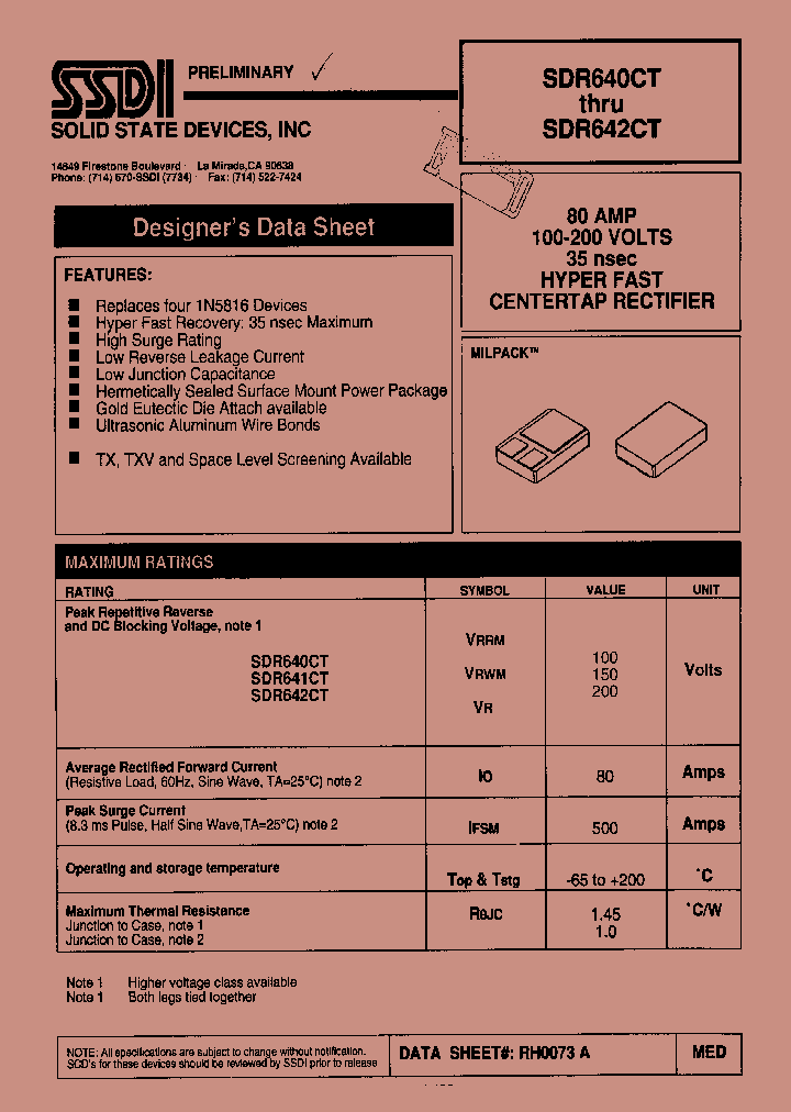SDR640CT_1306682.PDF Datasheet