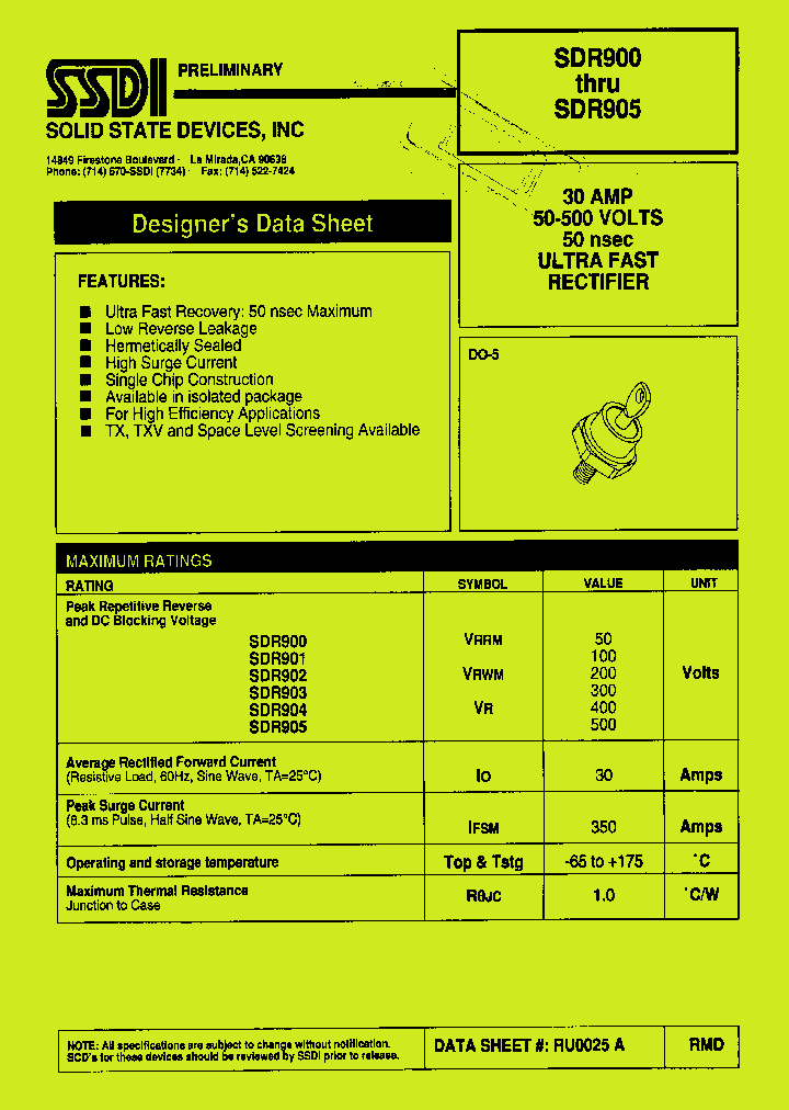 SDR905_1306699.PDF Datasheet