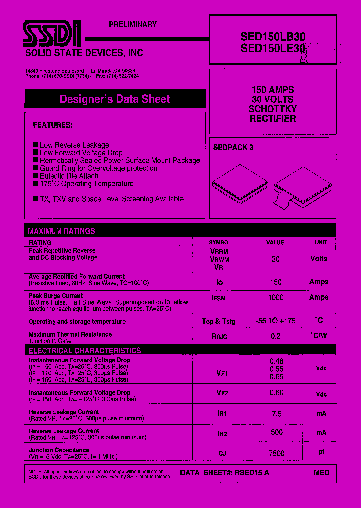 SED150LB30_1099734.PDF Datasheet