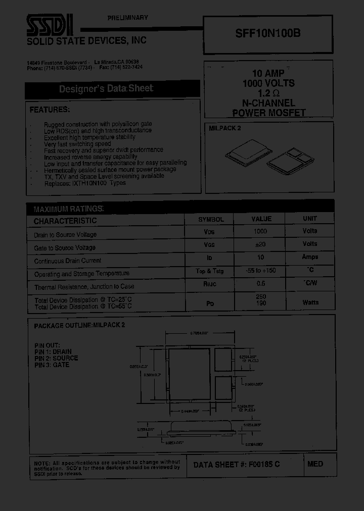 SFF10N100B_1307425.PDF Datasheet