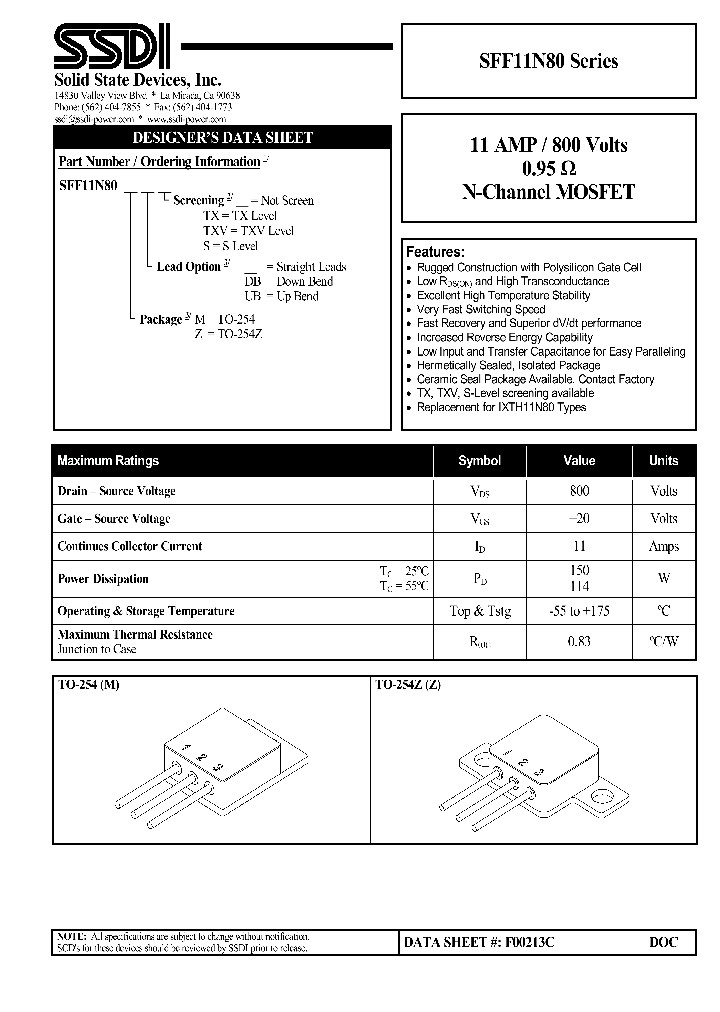 SFF11N80_1307429.PDF Datasheet