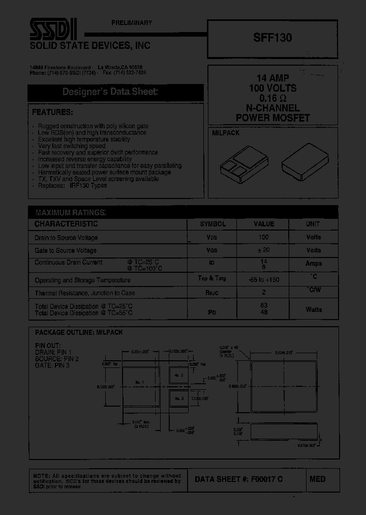SFF130_1307433.PDF Datasheet