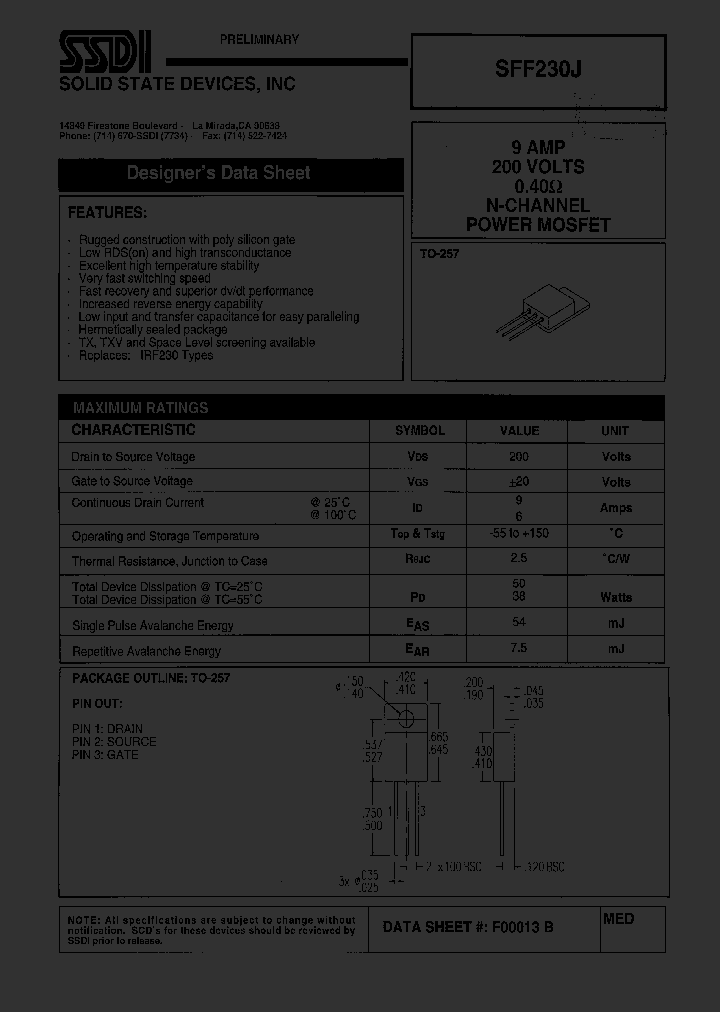 SFF230J_1307461.PDF Datasheet