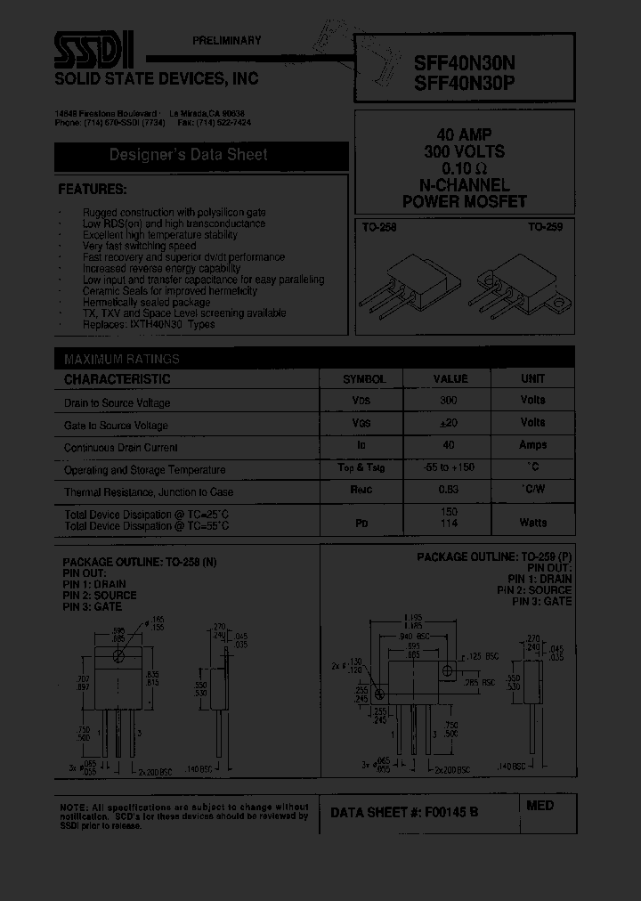 SFF40N30P_1307488.PDF Datasheet