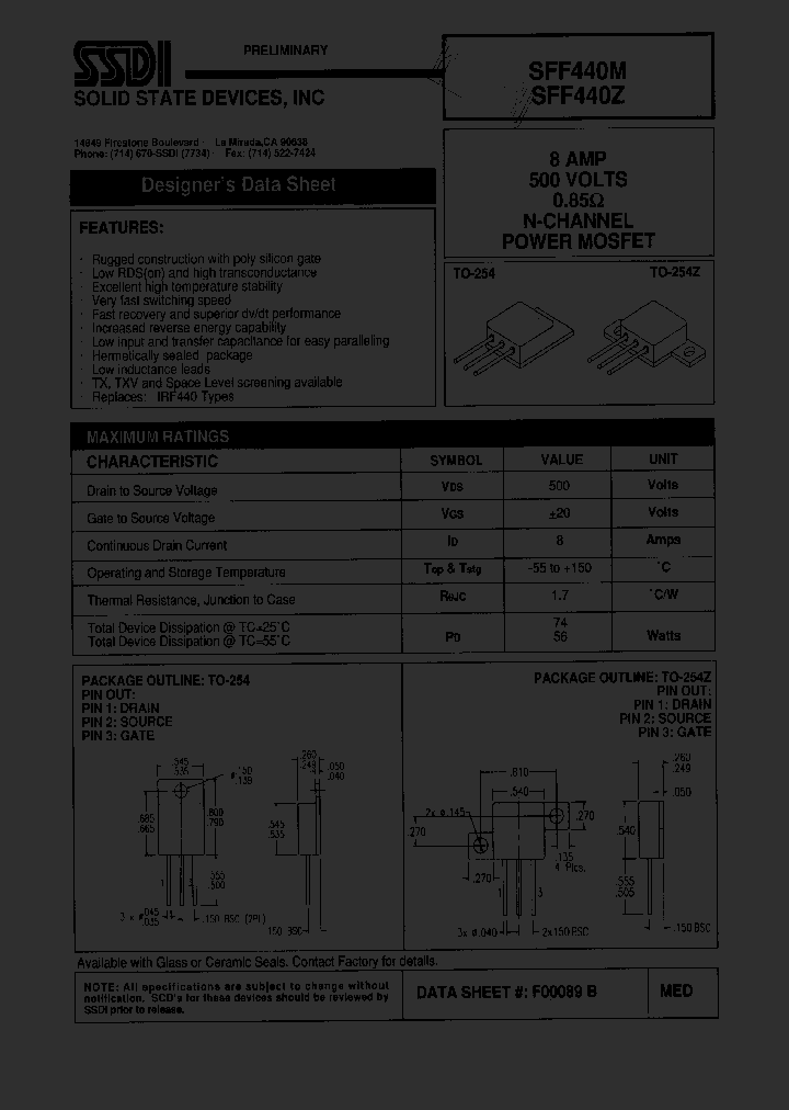 SFF440M_1307499.PDF Datasheet