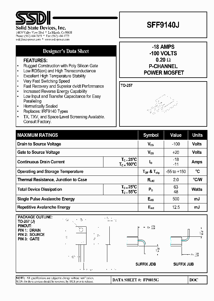SFF9140J_1307537.PDF Datasheet