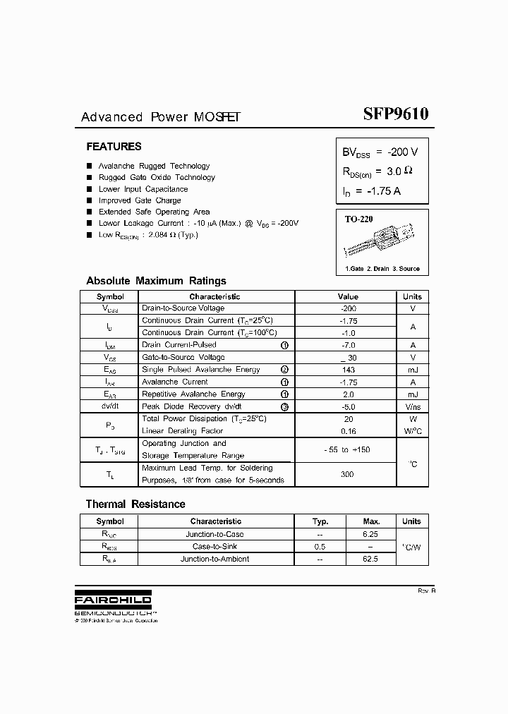 SFP9610_1307739.PDF Datasheet