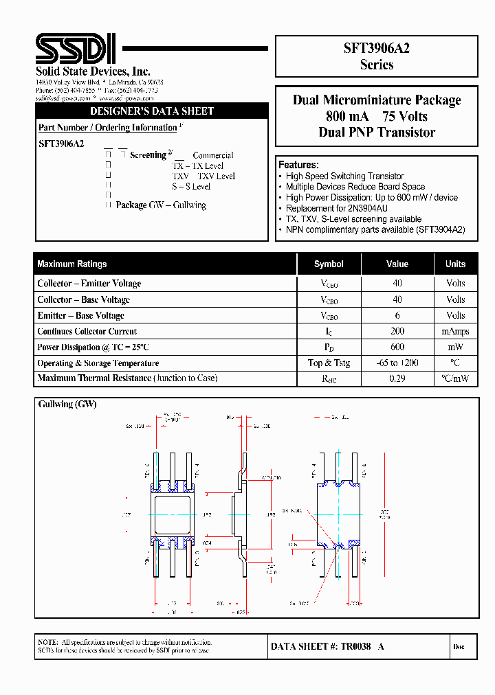 SFT3906A2GW_1307833.PDF Datasheet