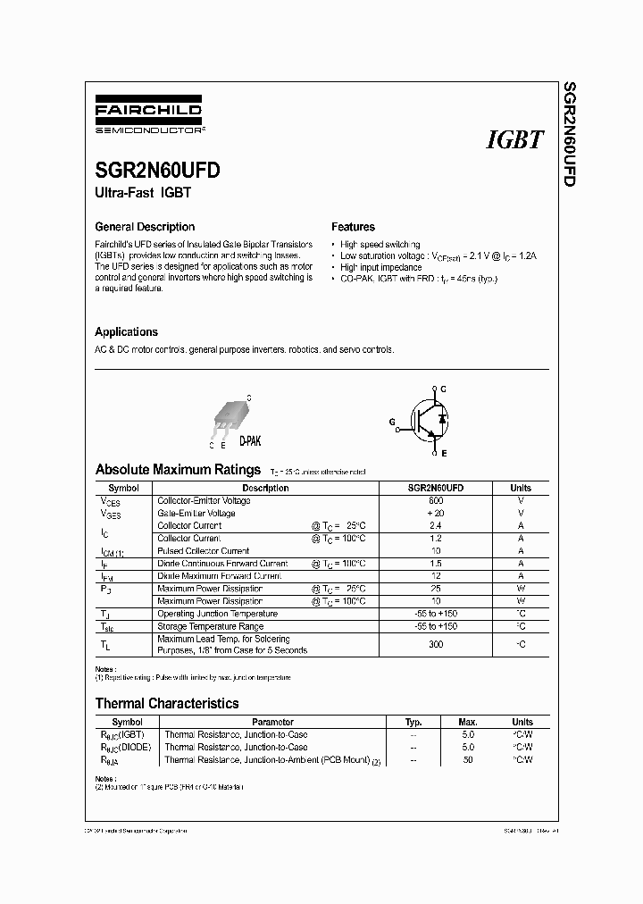 SGR2N60UFD_1308258.PDF Datasheet