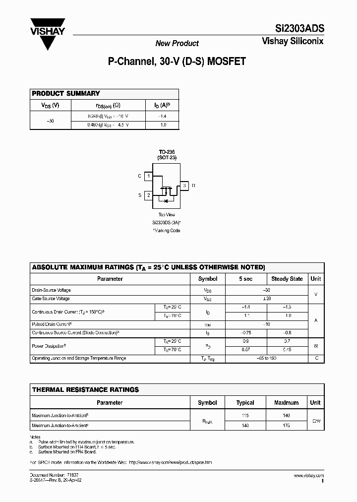 SI2303ADS_1308631.PDF Datasheet