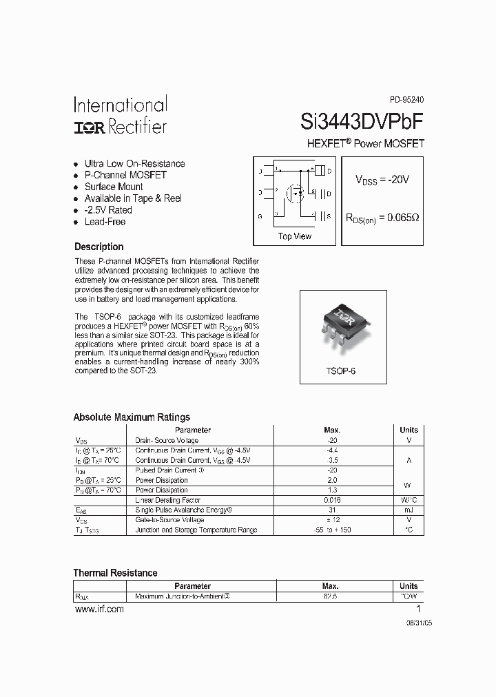 SI3443DVPBF_1027577.PDF Datasheet