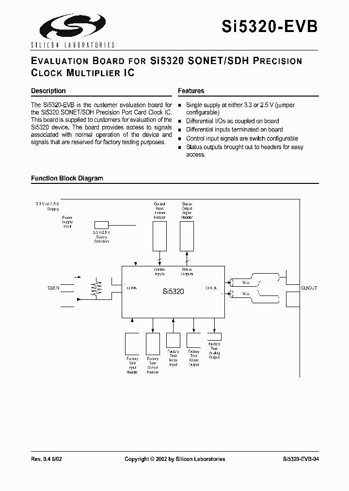 SI5320-EVB_1308957.PDF Datasheet