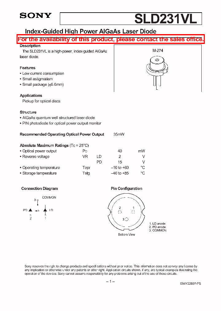SLD231VL_1310341.PDF Datasheet