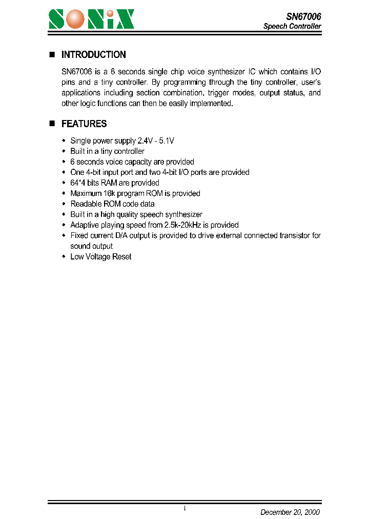 SN67006_1312000.PDF Datasheet