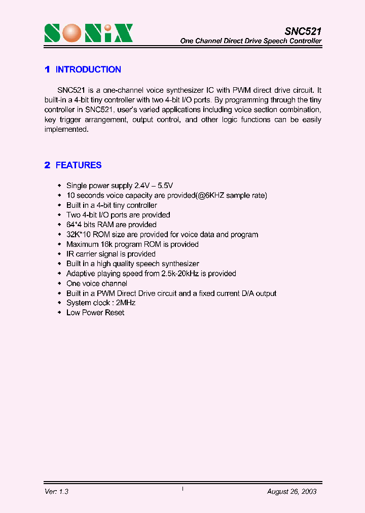 SNC521_1033042.PDF Datasheet