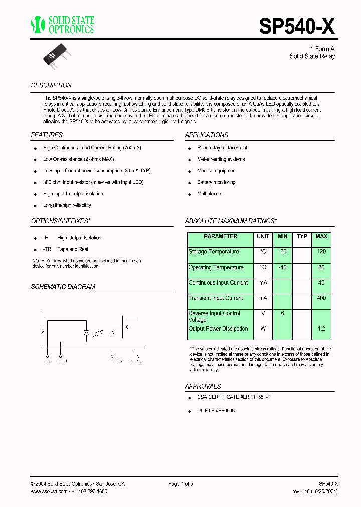 SP540-X_1314951.PDF Datasheet