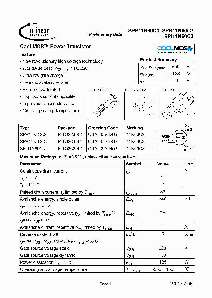 SPP11N60C3_1315556.PDF Datasheet