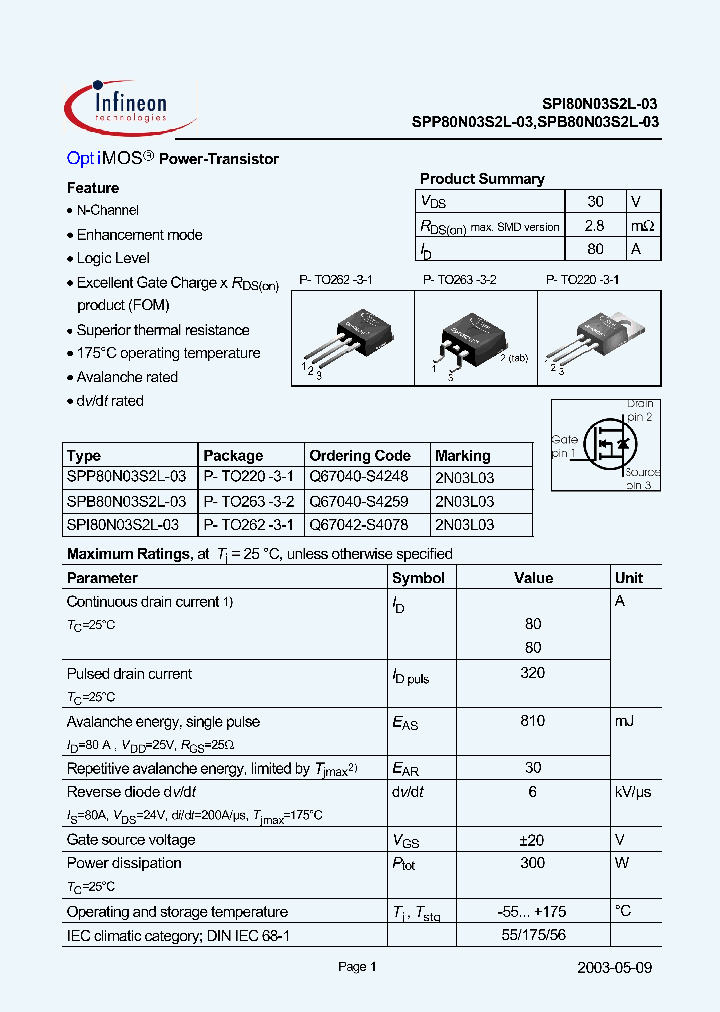 SPP80N03S2L-03_1315609.PDF Datasheet