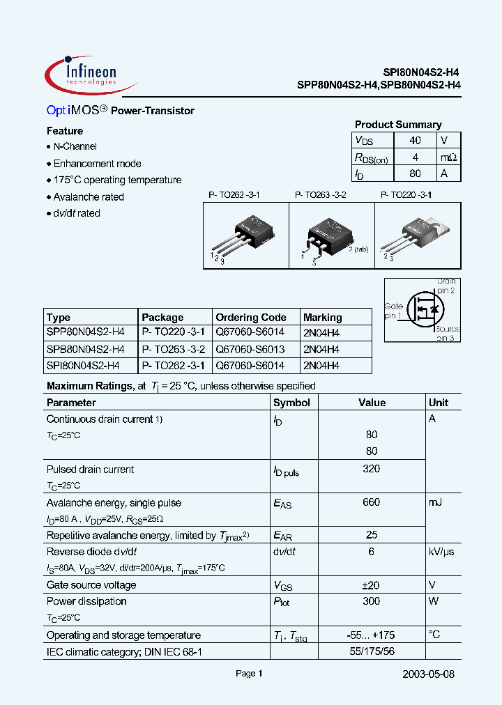 SPP80N04S2-H4_1315614.PDF Datasheet