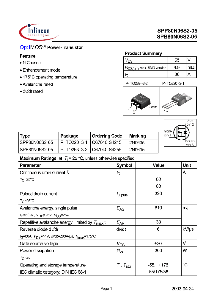 SPP80N06S2-05_1315616.PDF Datasheet