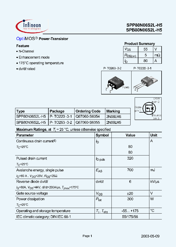 SPP80N06S2L-H5_1315626.PDF Datasheet