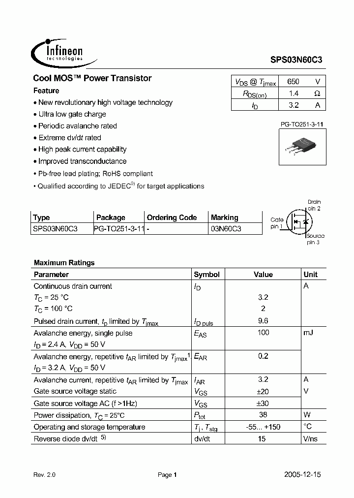 SPS03N60C3_1315647.PDF Datasheet