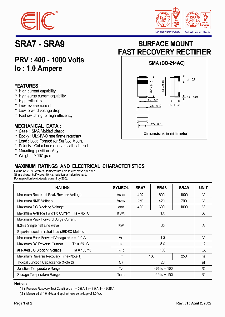 SRA9_1316216.PDF Datasheet