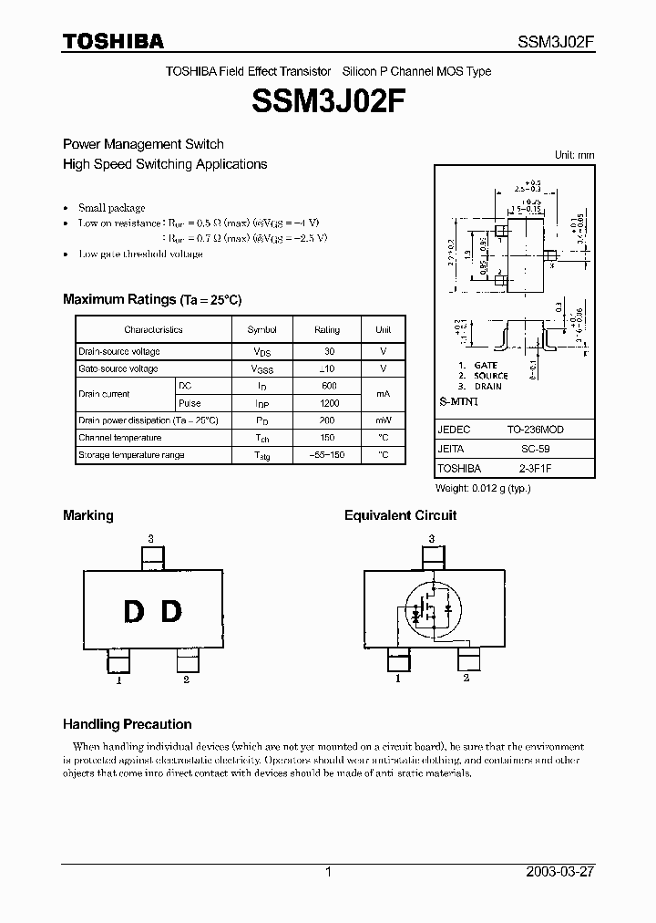 SSM3J02F_1316791.PDF Datasheet
