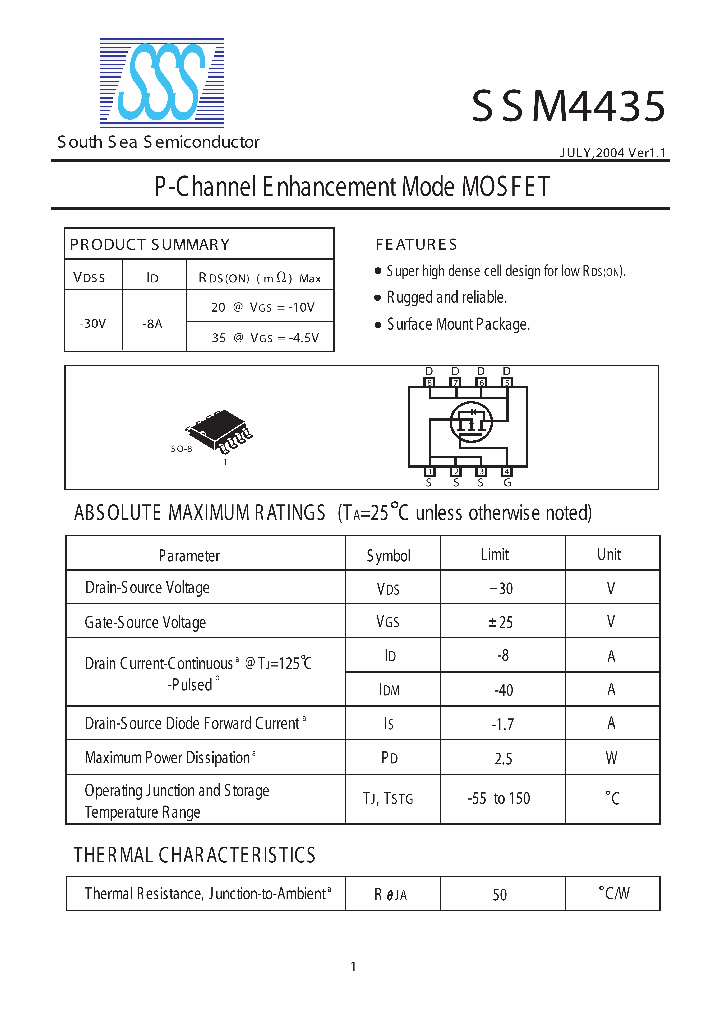 SSM4435_1316805.PDF Datasheet