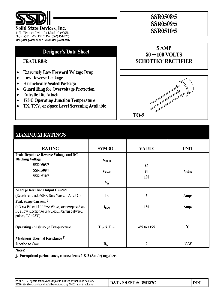SSR05105_1316874.PDF Datasheet