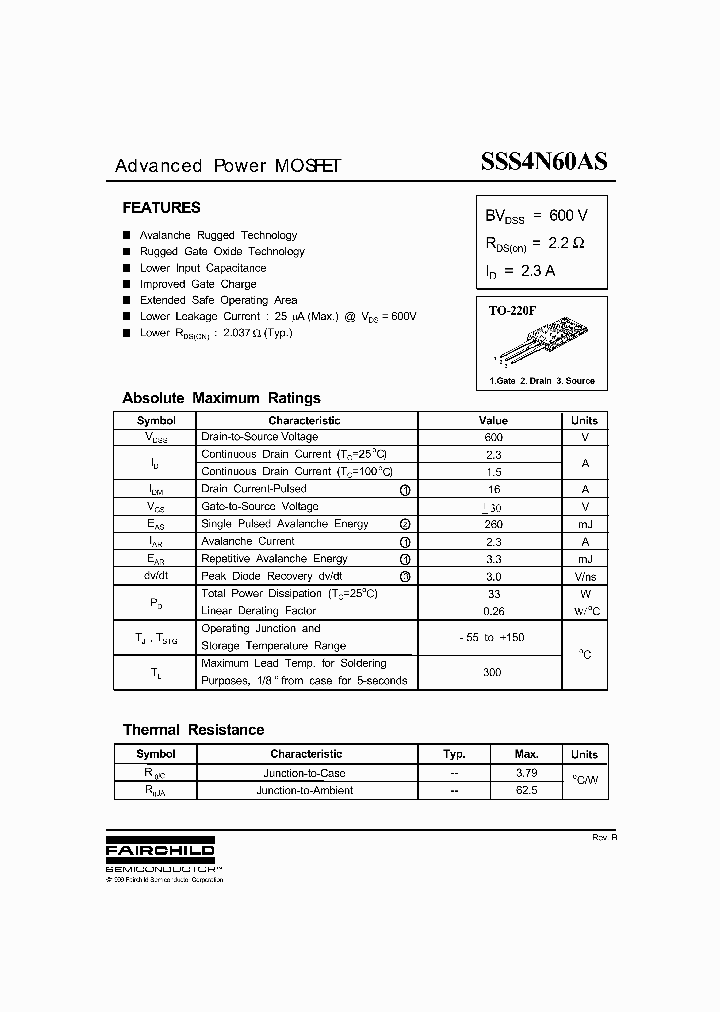 SSS4N60AS_1125397.PDF Datasheet