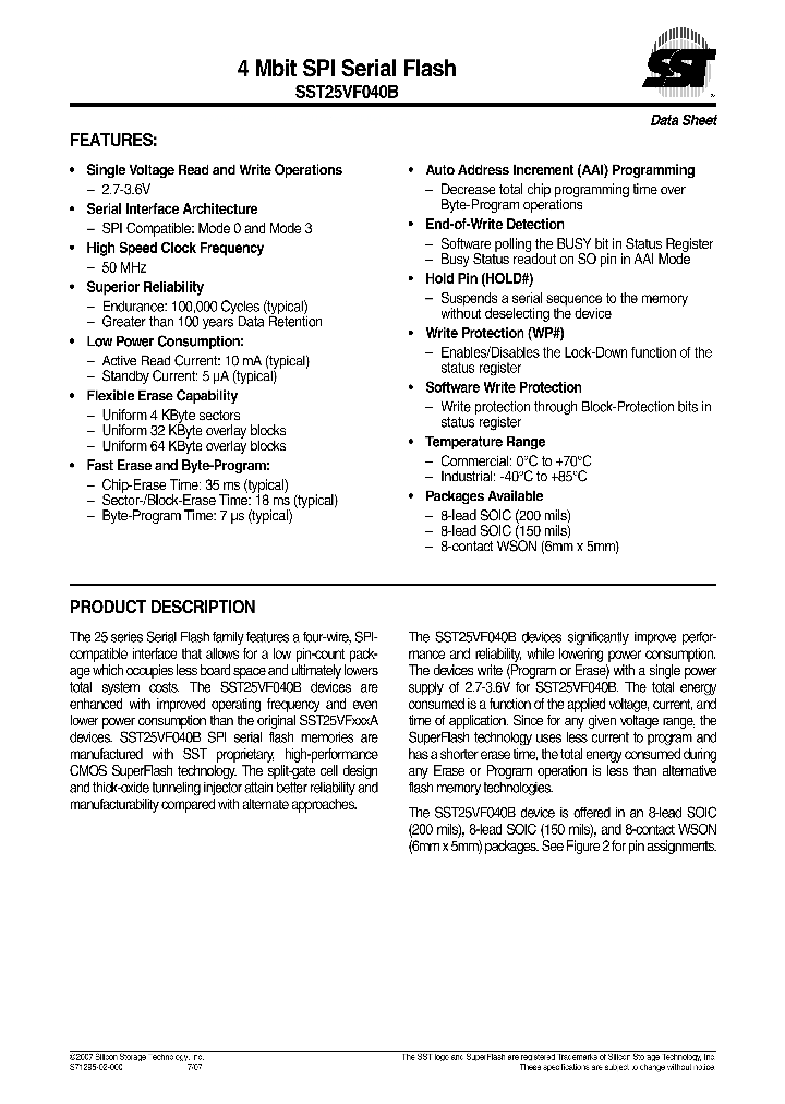 SST25VF040B07_1316988.PDF Datasheet