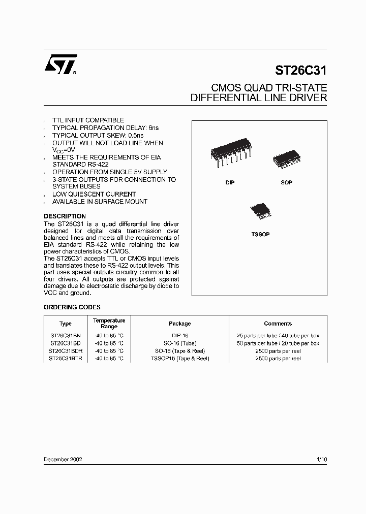 ST26C31BTR_1317384.PDF Datasheet