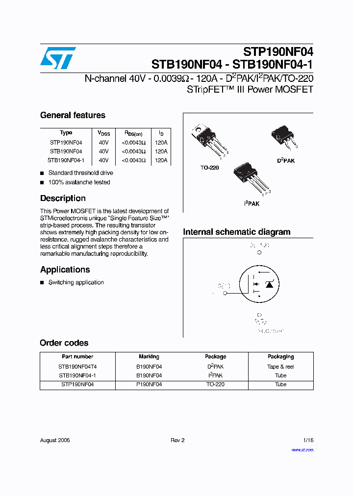 STB190NF0406_1107328.PDF Datasheet