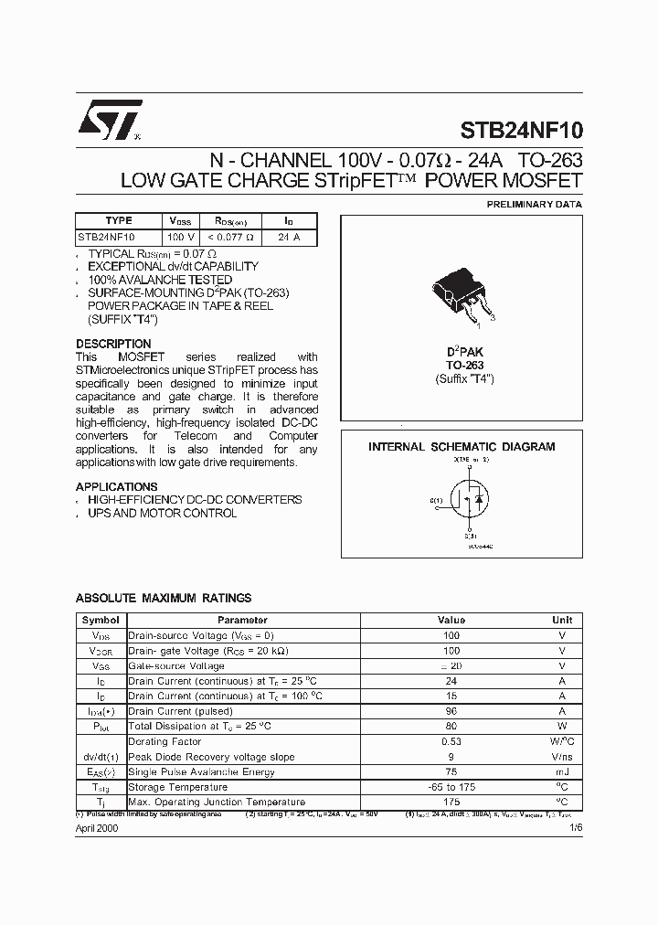 STB24NF10_1317840.PDF Datasheet