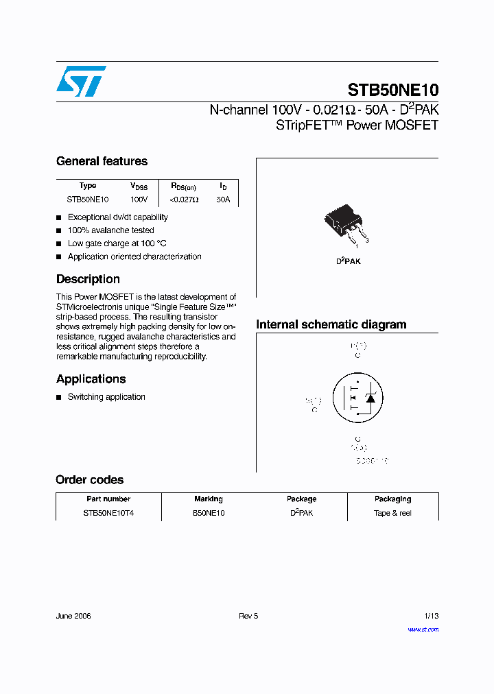 STB50NE1006_1317867.PDF Datasheet
