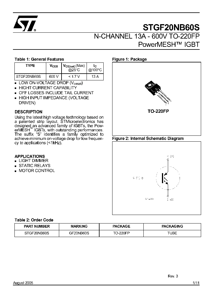 STGF20NB60S0508_1318264.PDF Datasheet