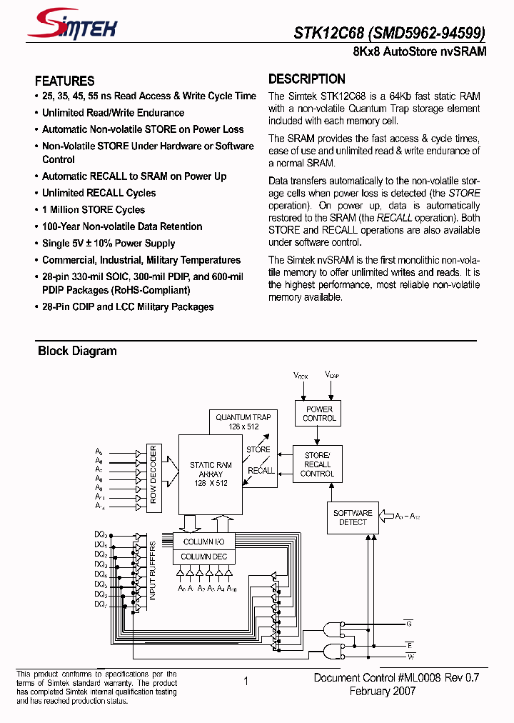 STK12C68_1163808.PDF Datasheet