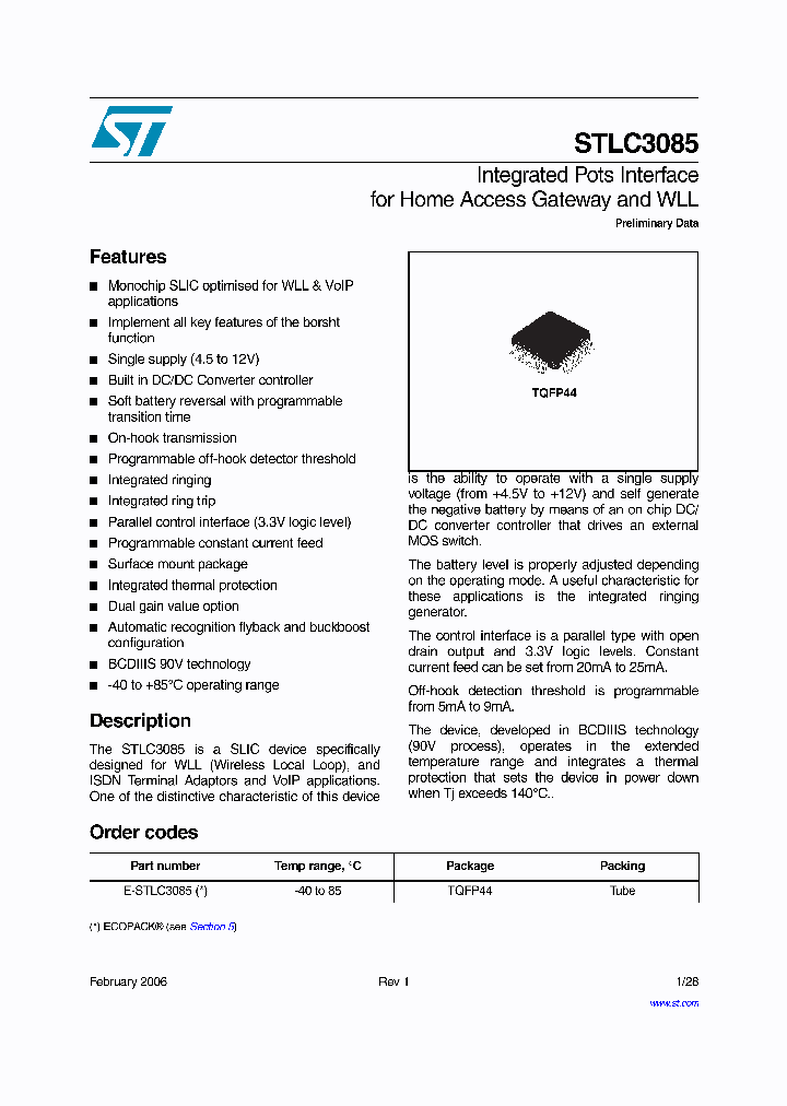 STLC3085_1318690.PDF Datasheet